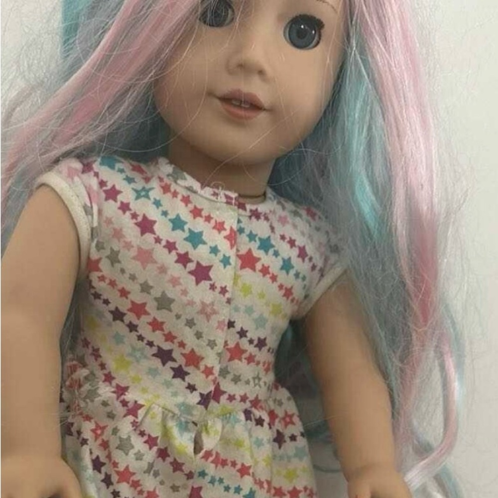 American Girl Pink and Blue Doll
